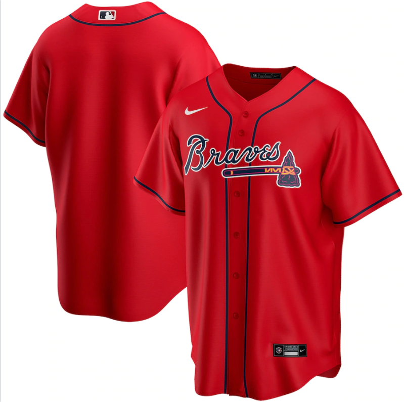 Men's Atlanta Braves Red Cool Base Stitched Jersey